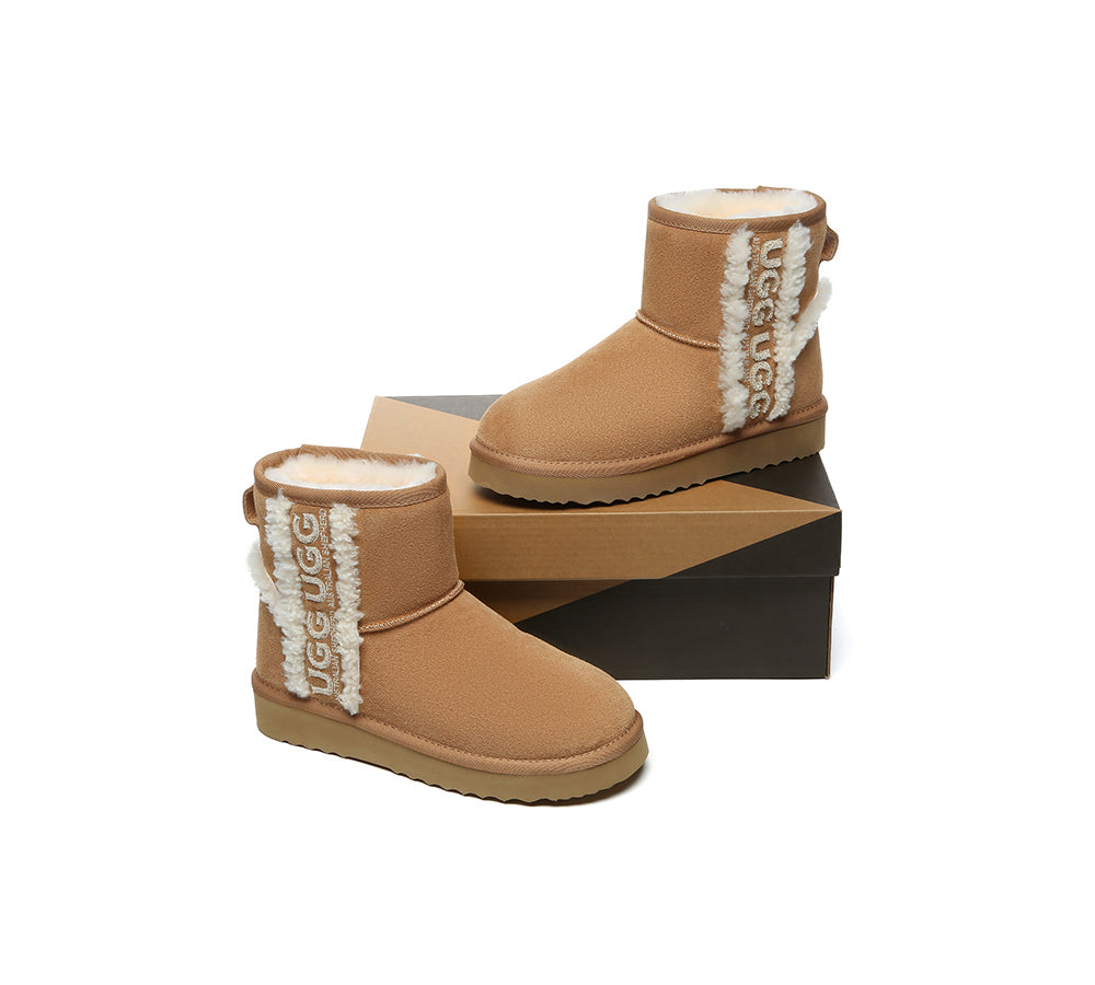 UGG Boots Sheepskin Wool Shearling Lined Ankle Mini Darby