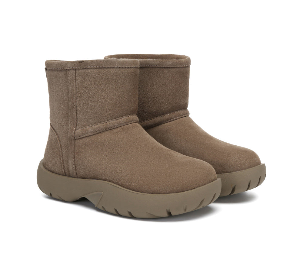 UGG Boots Sheepskin Wool Mid Calf Chunky Short Classic Salma