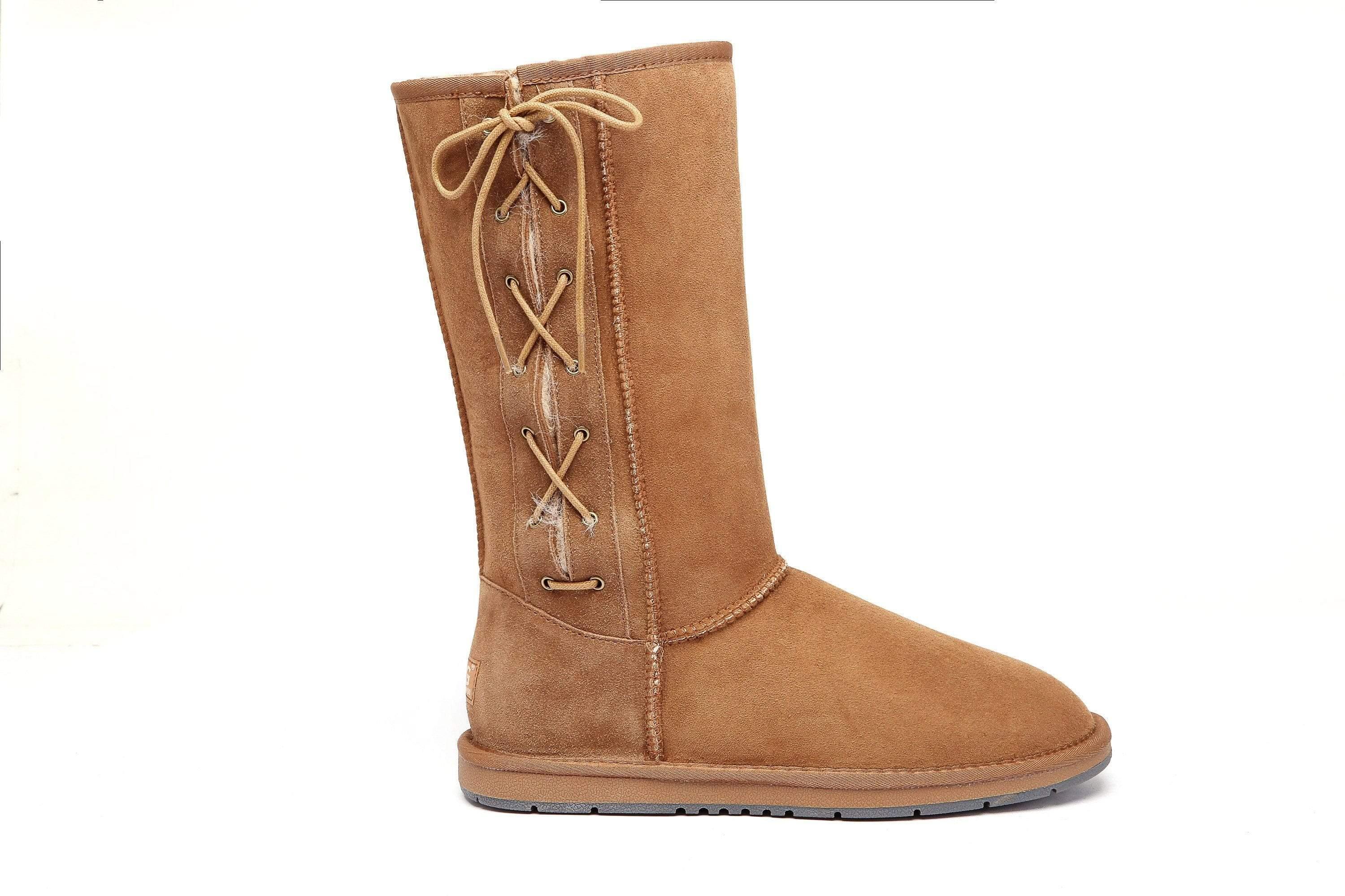 Tall Side Lace Boots - Huakoa