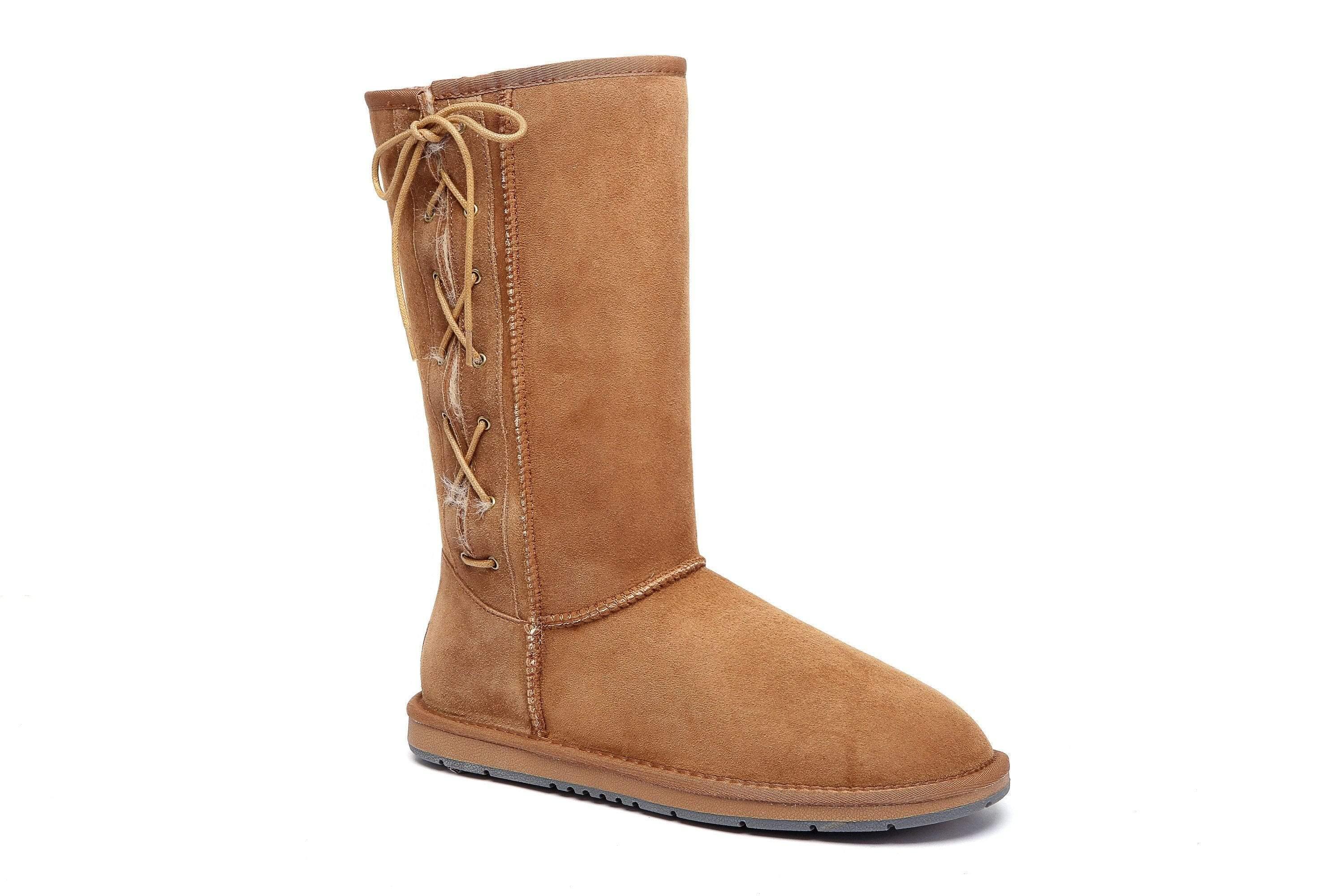 Tall Side Lace Boots - Huakoa